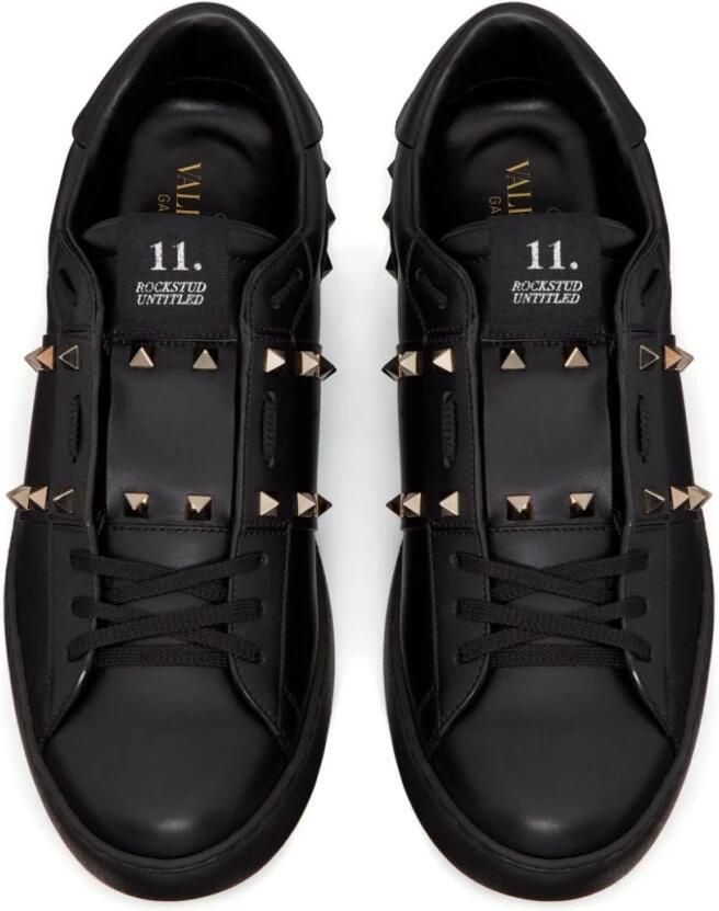 Valentino Garavani Zwarte Leren Veterschoenen