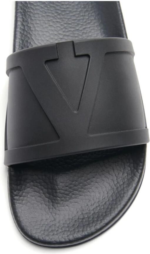 Valentino Garavani Zwarte VLogo Signature Platte Sandalen