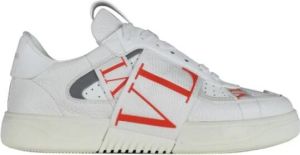 Valentino Garavani Vl7N Sneakers Wit Leer Rode en Witte Vltn Linten Wit Heren