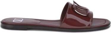 Valentino Garavani VLogo Slide Sandalen met Spiegelende Piping