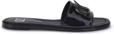 Valentino Garavani VLogo Slide Sandalen met Spiegelende Piping