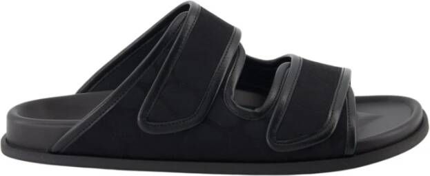 Valentino Garavani Zwarte Platte Sandalen Iconographe Aw24