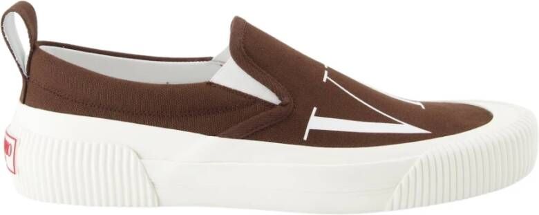 Valentino Garavani Vltn Print Slip-On Sneakers Brown Heren