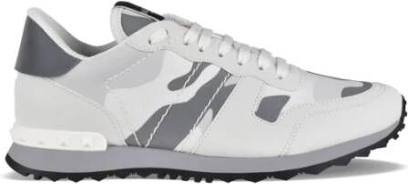 Valentino Garavani Witte en grijze Rockrunner Sneakers White Heren