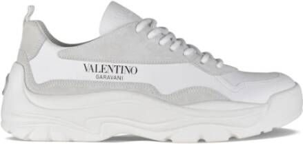 Valentino Garavani Netrunner Sneakers Beige Bruin Suède met Leren Accenten Bruin Heren