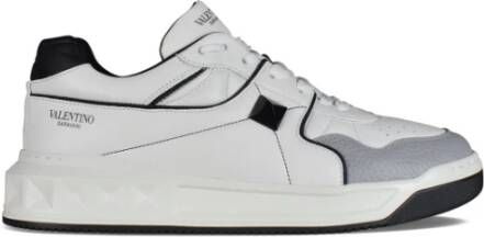 Valentino Garavani Witte Leren One Stud Sneakers White Heren