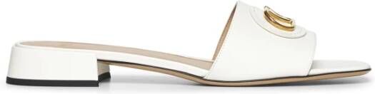 Valentino Garavani Witte leren sandalen met VLogo-ele t