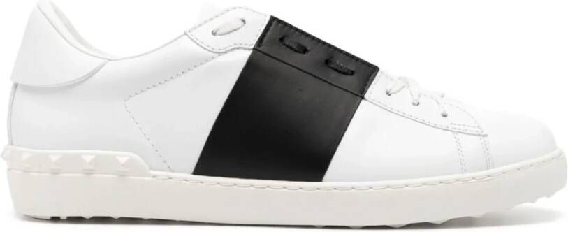 Valentino Garavani Witte leren sneakers met rubberen zool