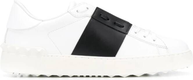 Valentino Garavani Witte leren sneakers met rubberen zool White Dames