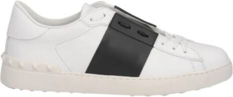 Valentino Garavani Witte Leren Sneakers met Stud Detail White Heren