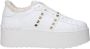 Valentino Garavani Witte leren platformsneakers met studs - Thumbnail 1