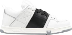 Valentino Garavani Witte leren sneakers met VLogo-detail Wit Heren