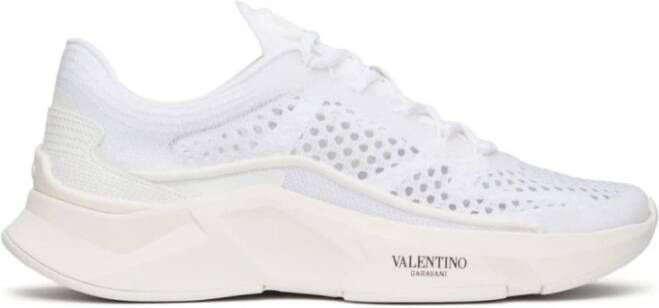 Valentino Garavani Witte Mesh Sneakers Dikke Zool White Dames