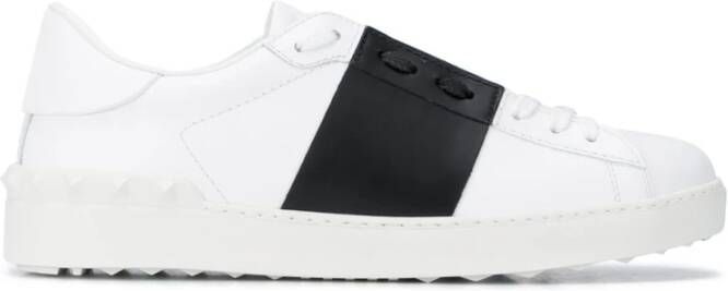 Valentino Garavani Open leren sneakers met voorsluiting White Heren