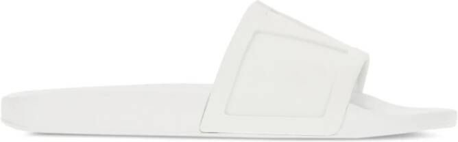 Valentino Garavani Witte Slip-On Sandalen met Platte Zool