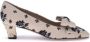 Valentino Garavani Zijden Moiré Bloe print Strik Pumps - Thumbnail 1