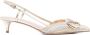 Valentino Garavani Hoge hakken Vlogo Signature Silver Leather Pumps With Pointed in beige - Thumbnail 1