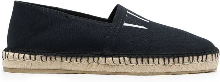 Valentino Garavani Zwarte Canvas Espadrilles met Vltn Print Black Heren