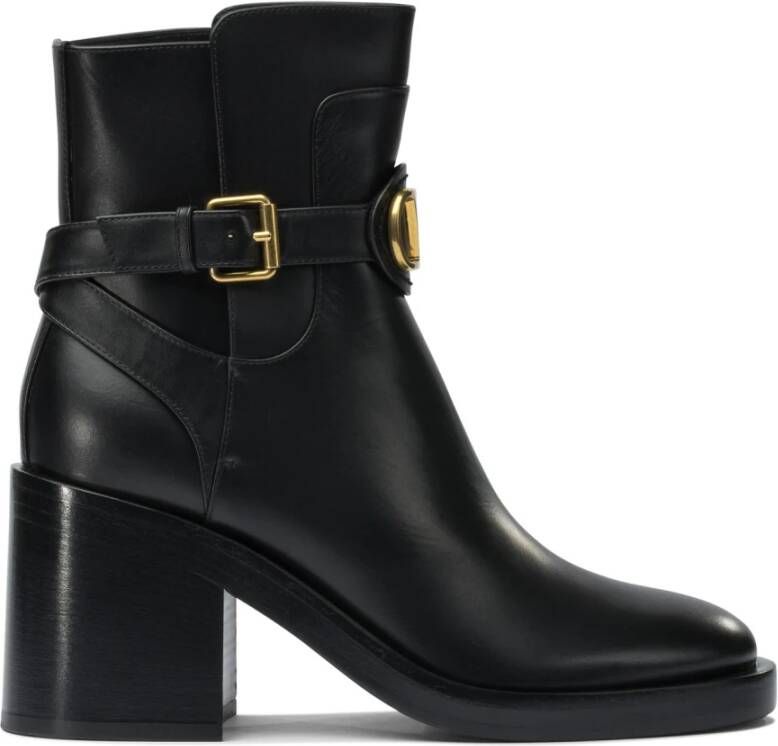 Valentino Garavani Zwarte Enkellaarzen VLogo Signature Stijl