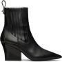 Valentino Garavani Leren Laarzen met Gedrapeerd Detail Black Dames - Thumbnail 5