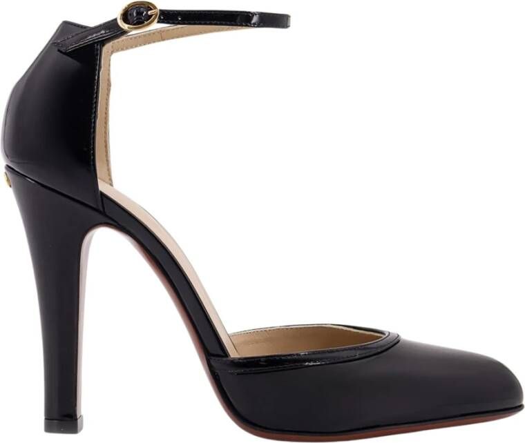 Valentino Garavani Zwarte Hak Enkelband Sandalen