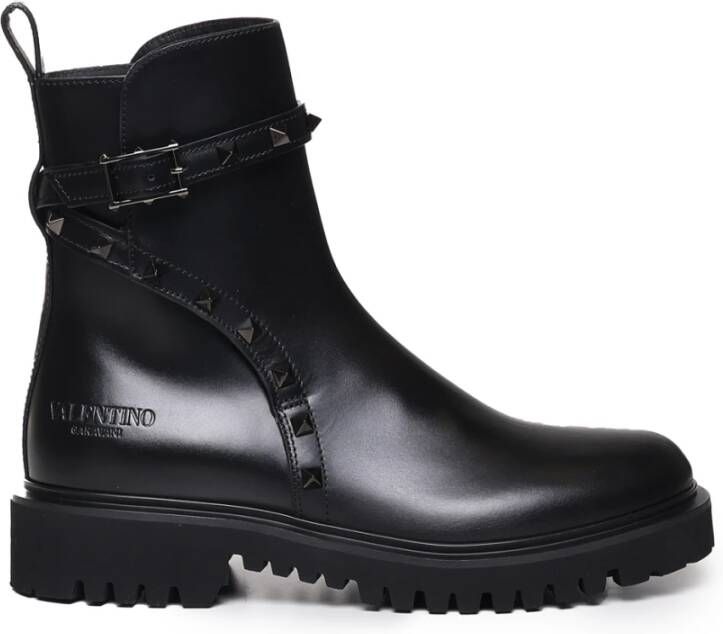 Valentino Garavani Zwarte laarzen met 98% katoen Black Dames