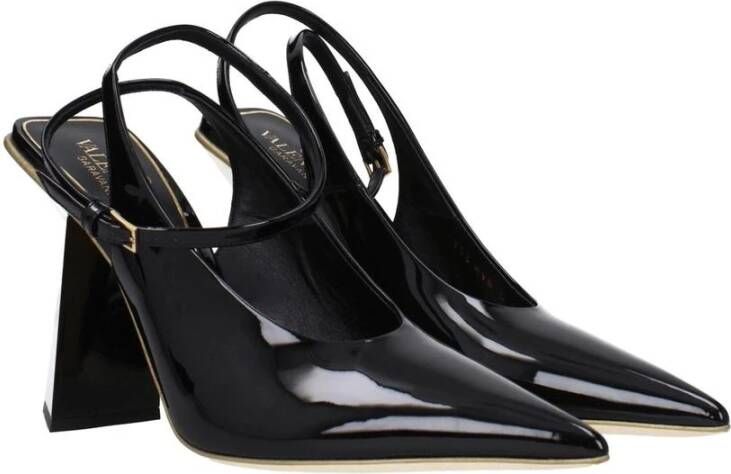 Valentino Garavani Zwarte Lakleren Hoge Hak Sandalen