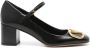 Valentino Garavani Zwarte Leren Blokhak Sandalen Black Dames - Thumbnail 1