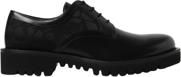Valentino Garavani Zwarte leren brogue veterschoenen