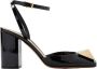 Valentino Garavani Zwarte Leren Enkelband Sandalen Black Dames - Thumbnail 1