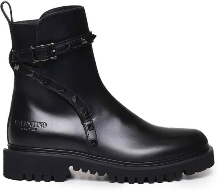 Valentino Garavani Zwarte laarzen met 98% katoen Black Dames