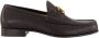 Valentino Garavani Zwarte leren loafers met messing logo - Thumbnail 1