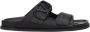 Valentino Garavani Zwarte leren logo slipper open teen - Thumbnail 1