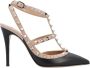 Valentino Garavani Zwarte Leren Rockstud T-Strap Hakken - Thumbnail 1