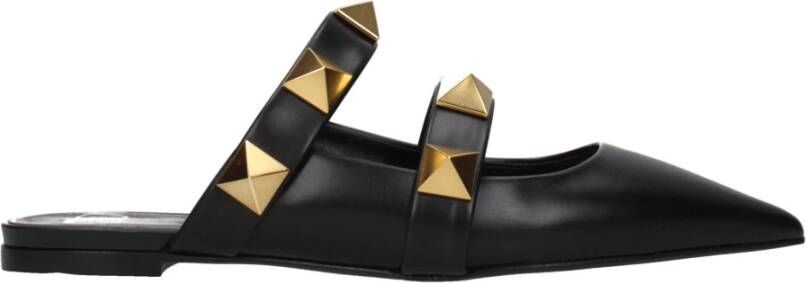 Valentino Garavani Zwarte leren sandaal met studs