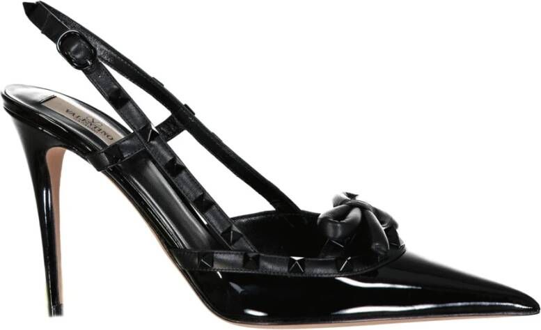Valentino Garavani Rockstud Leren Slingback Pumps Black Dames