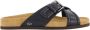 Valentino Garavani Zwarte leren slippers - Thumbnail 1