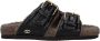 Valentino Garavani Zwarte Leren Slippers Sandalen - Thumbnail 1