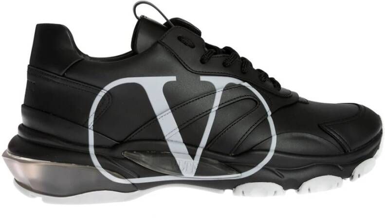 Valentino Garavani Zwarte Leren Sneakers Black Heren