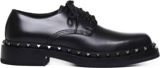 Valentino Garavani Zwarte platte schoenen met studs Black Heren