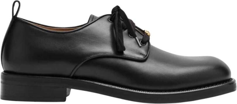 Valentino Garavani Zwarte platte schoenen met veters