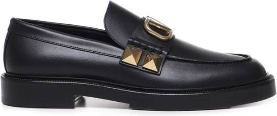 Valentino Garavani Zwarte platte schoenen met VLogo-handtekening Black Heren