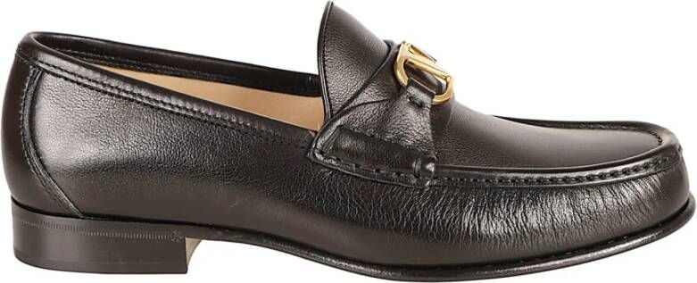 Valentino Garavani Zwarte platte schoenen VLogo Signature Loafer