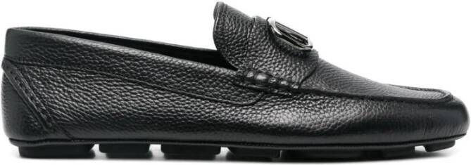 Valentino Garavani Zwarte Platte Vlogo Signature Loafer Schoenen