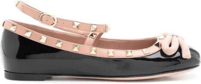 Valentino Garavani Zwarte Rockstud Ballet Flats Black Dames