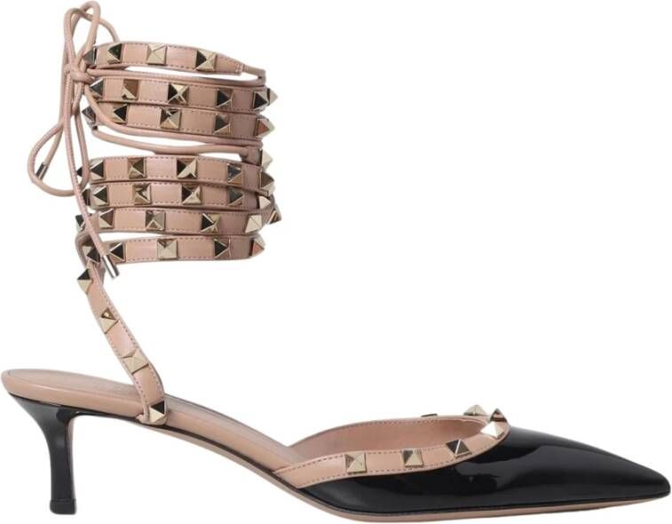 Valentino Garavani Zwarte Rockstud Ankle Wrap Pumps
