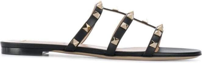 Valentino Garavani Zwarte Rockstud Sandalen Black Dames