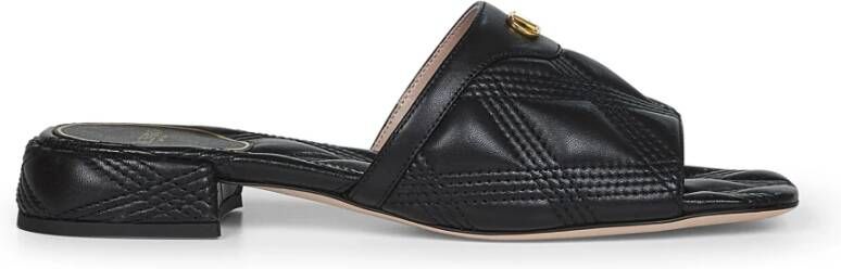 Valentino Garavani Zwarte Slip-On Sandalen met VLogo
