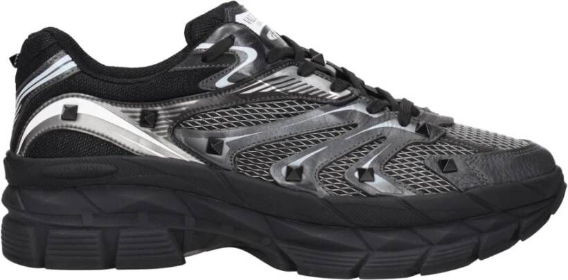 Valentino Garavani Zwarte Stoffen Atletische Sneakers met Studs
