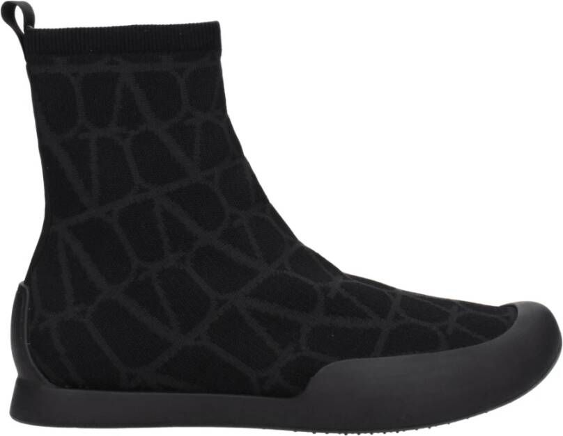 Valentino Garavani Zwarte Stoffen High Tops Sneakers